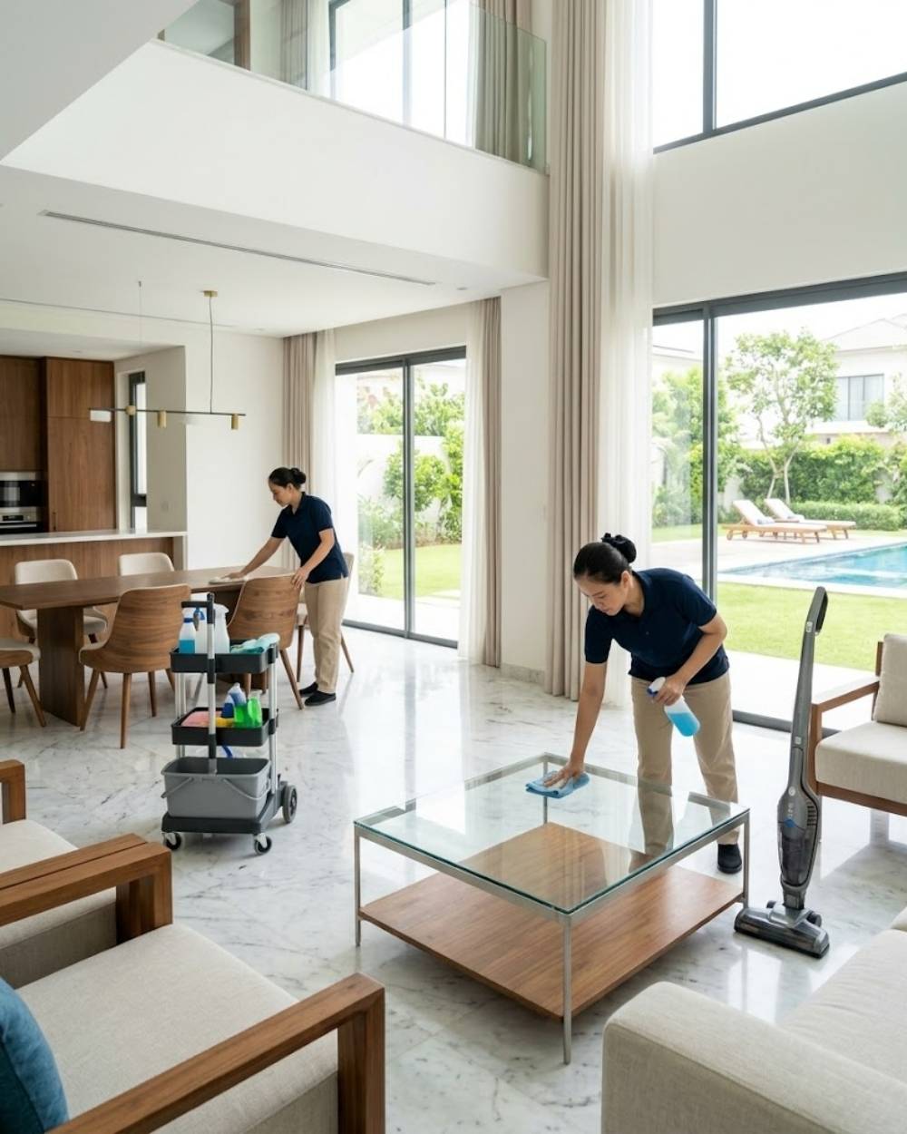 Çiğli villa temizliği hizmeti - bahçeli villa temizlik çalışması